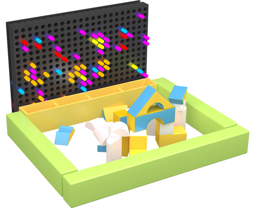 Rainbow Block Wall
